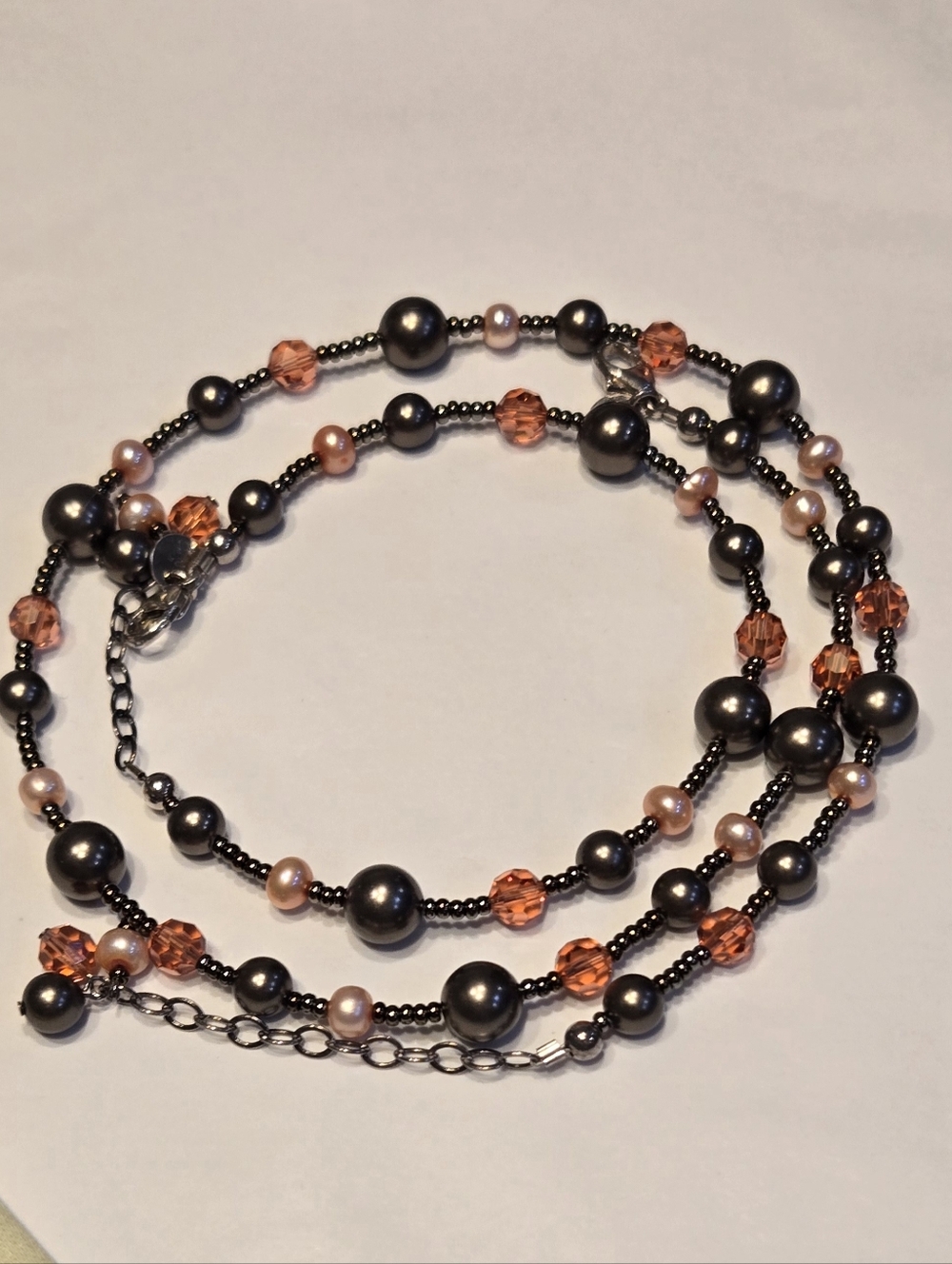 Emily Ray Vintage Sterling Silver Beaded Necklace And Bracelet Set
